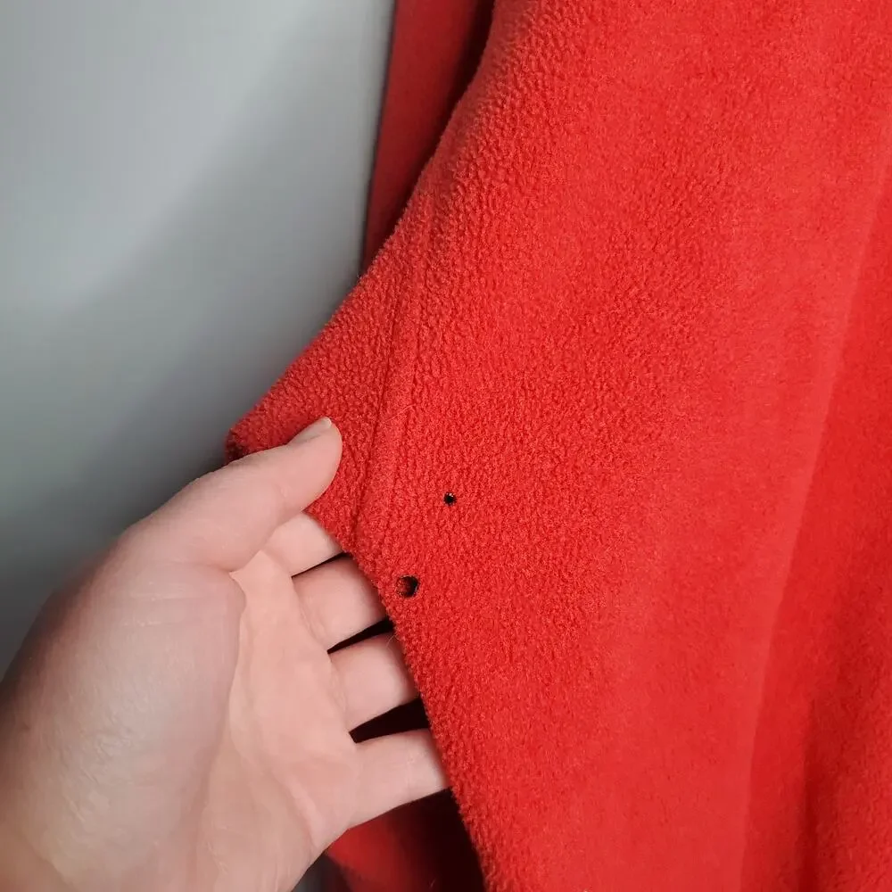 The North Face Red Fleece Quarter Zip Jacket Kangaroo Pocket XL Made in USA VTG